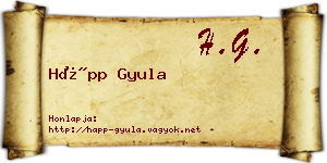 Hápp Gyula névjegykártya
